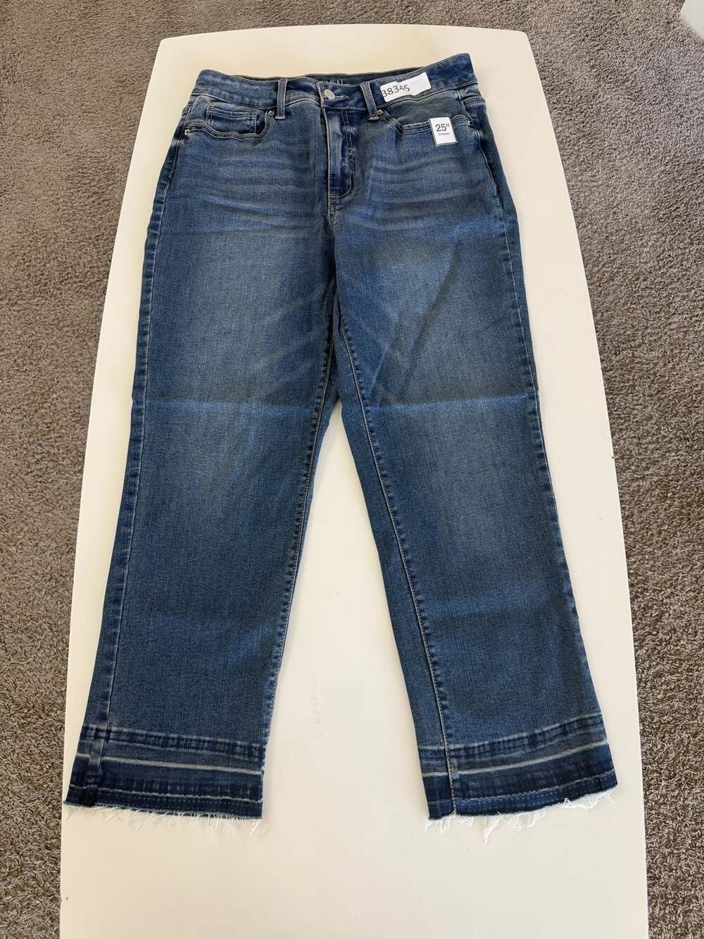 Time and Tru Women's High Rise Straight Leg Raw Hem Jeans Size 10